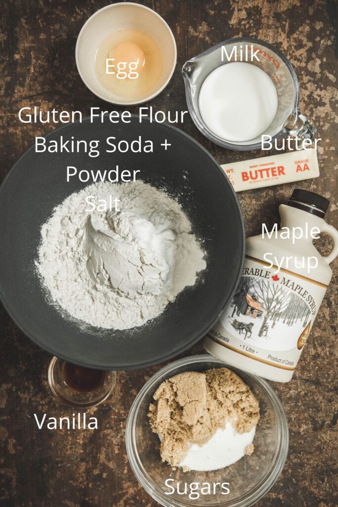 ingredients for maple doughnuts