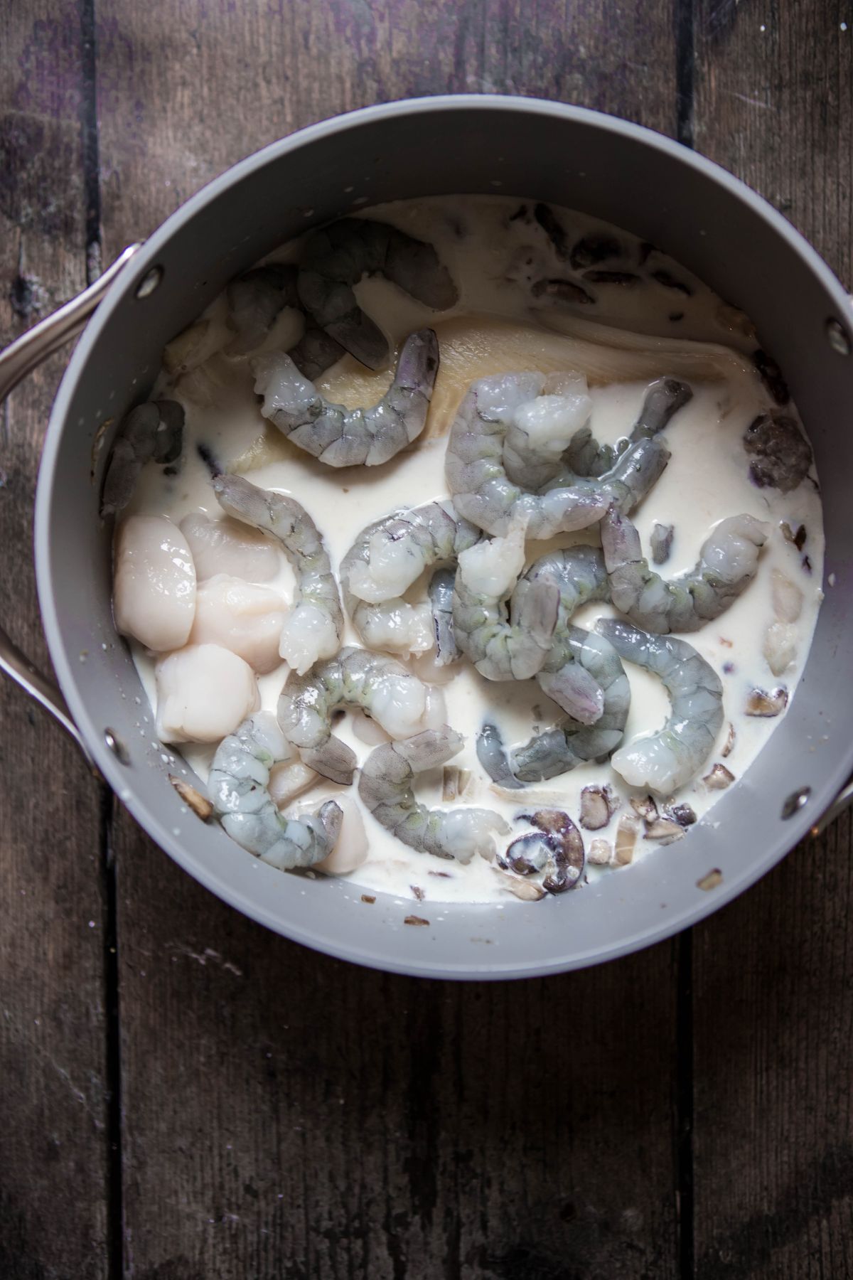 New England Seafood Casserole Recipe in a pot