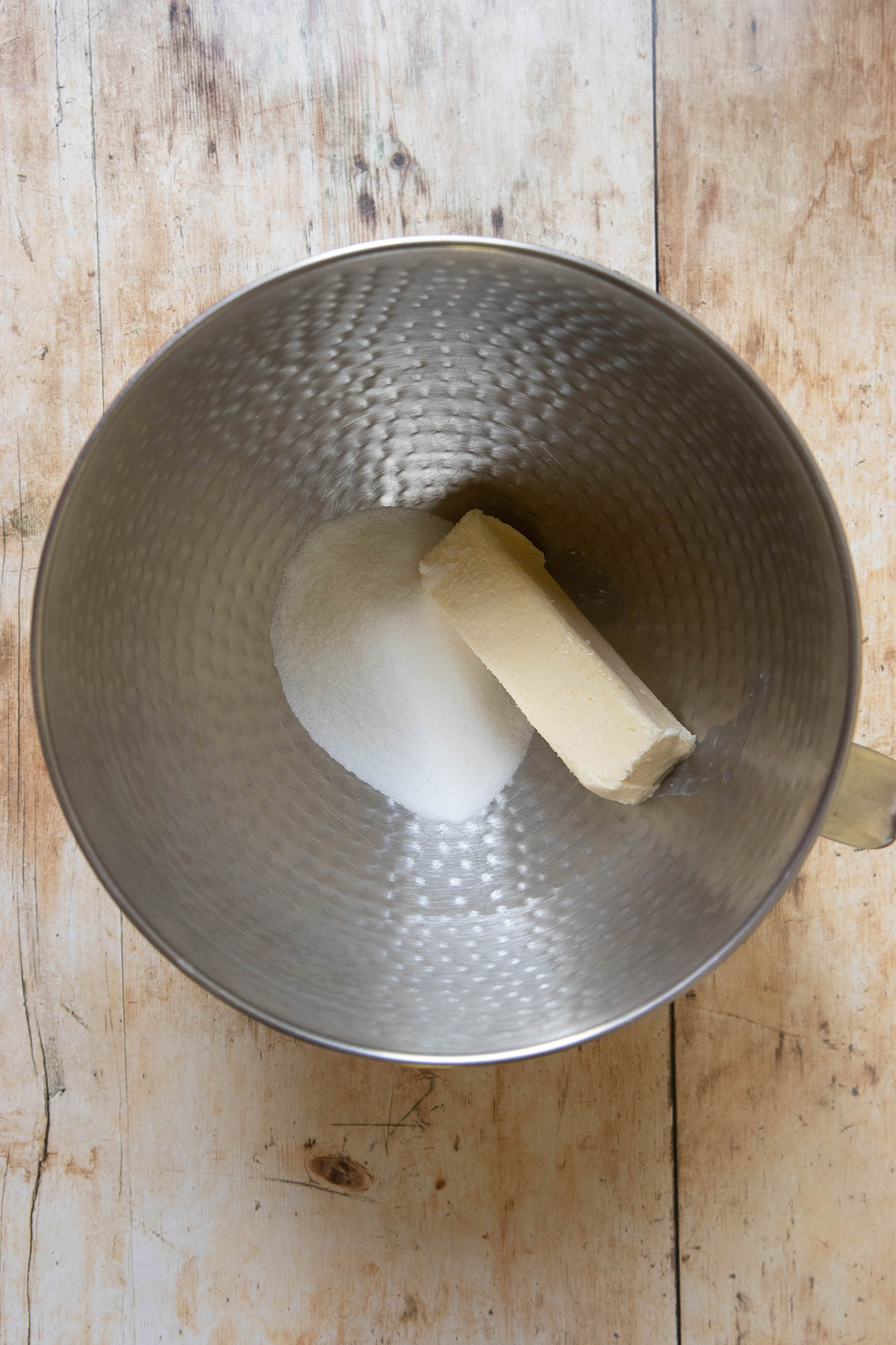 sugar and butter in a bowl