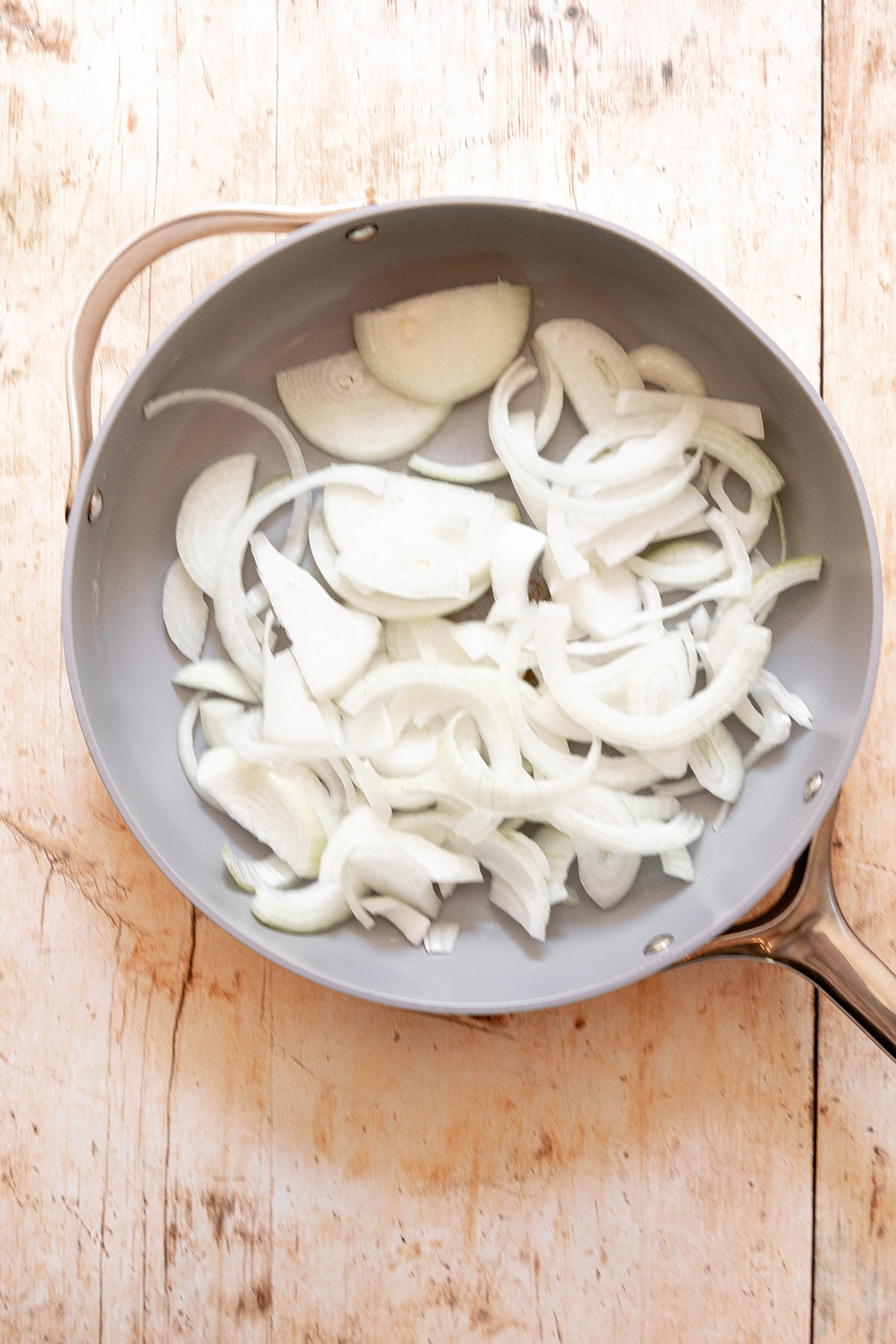 onions in a pan