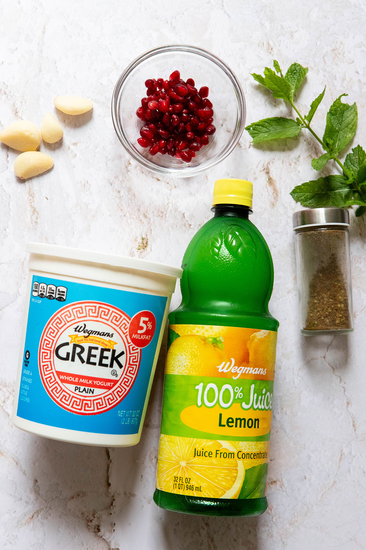 ingredients for Garlic Yogurt Recipe: An Easy Homemade Dip & Sauce