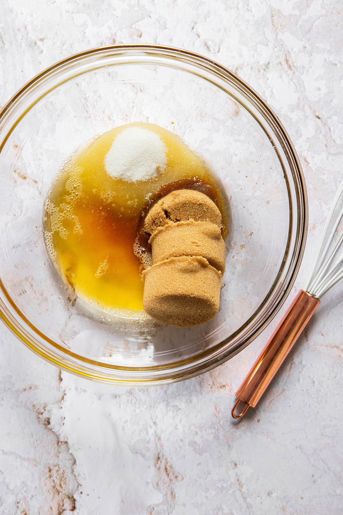 browned butter and sugar in a bowl