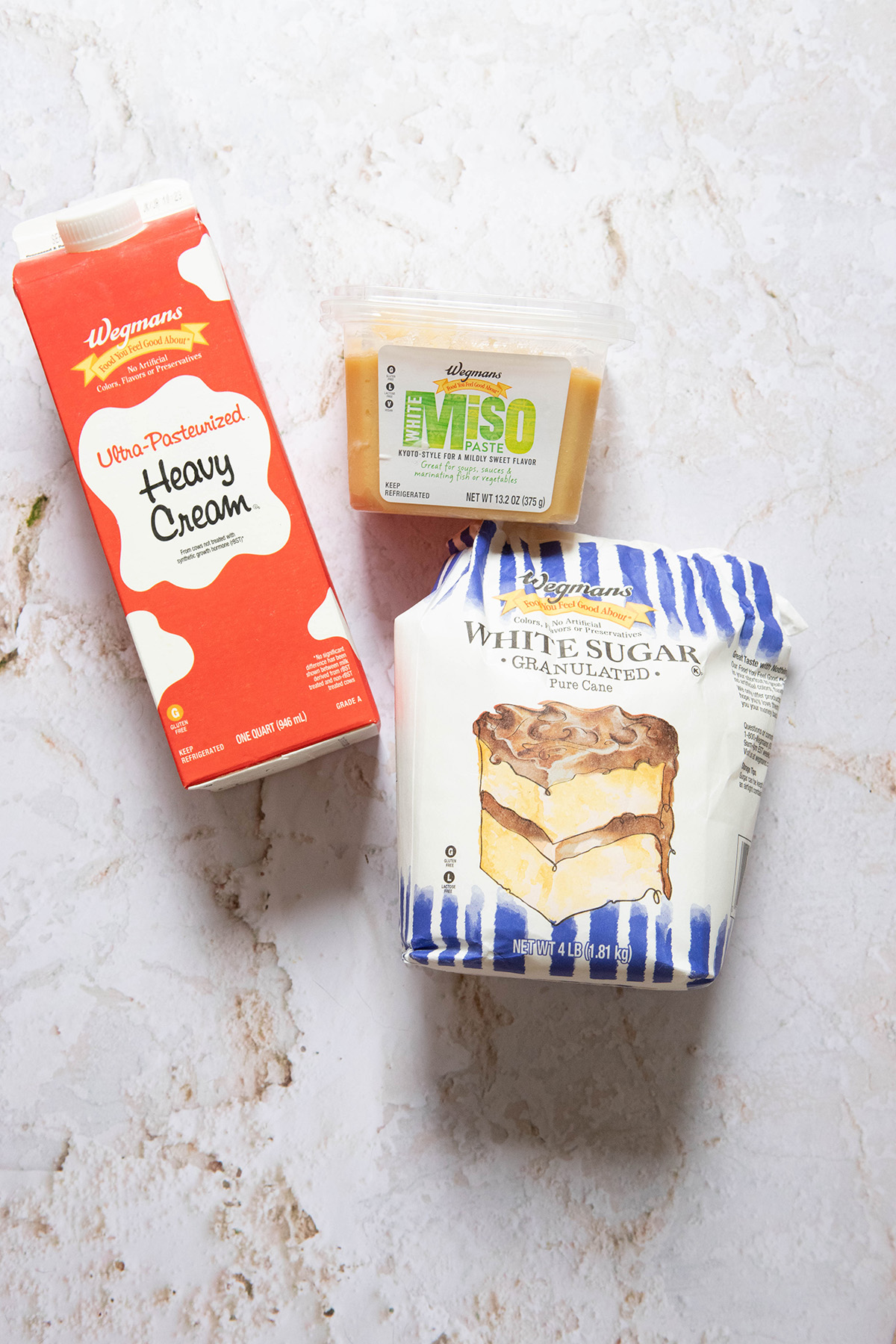 ingredients for miso caramel