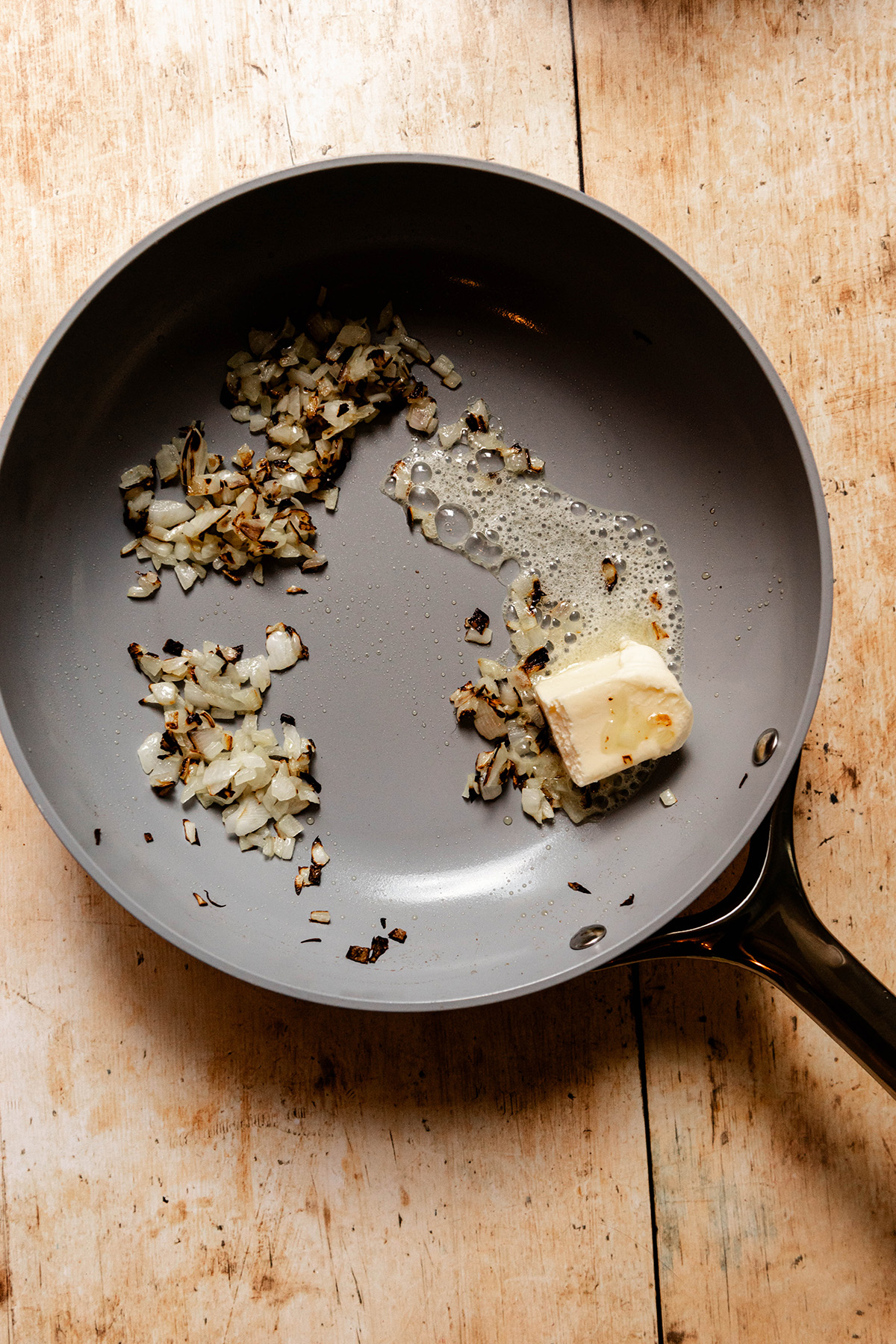 onions and butter in a pan