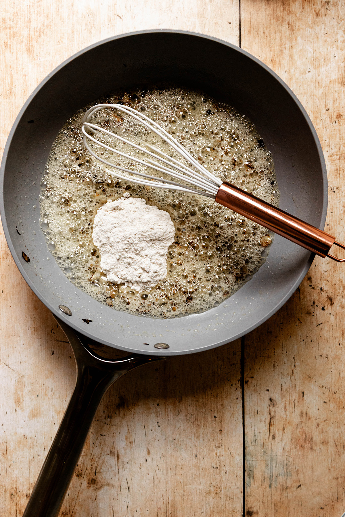 flour and butter in a pan