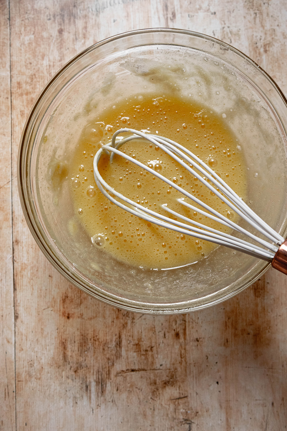 whisked egg and sugar