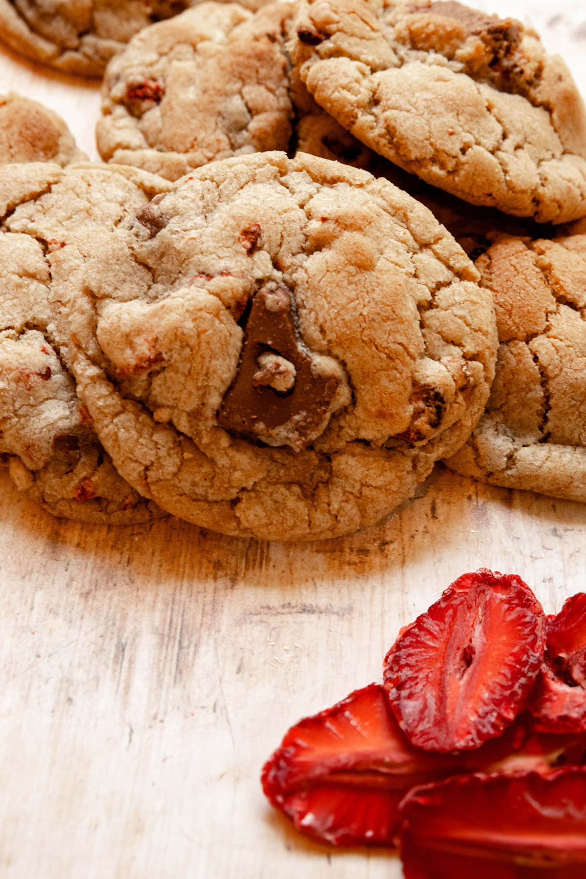 Miso Cookies With Brown Butter, Chocolate, & Strawberry