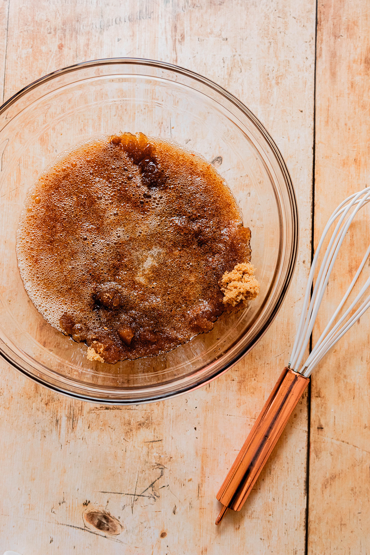 sugars mixed with browned butter