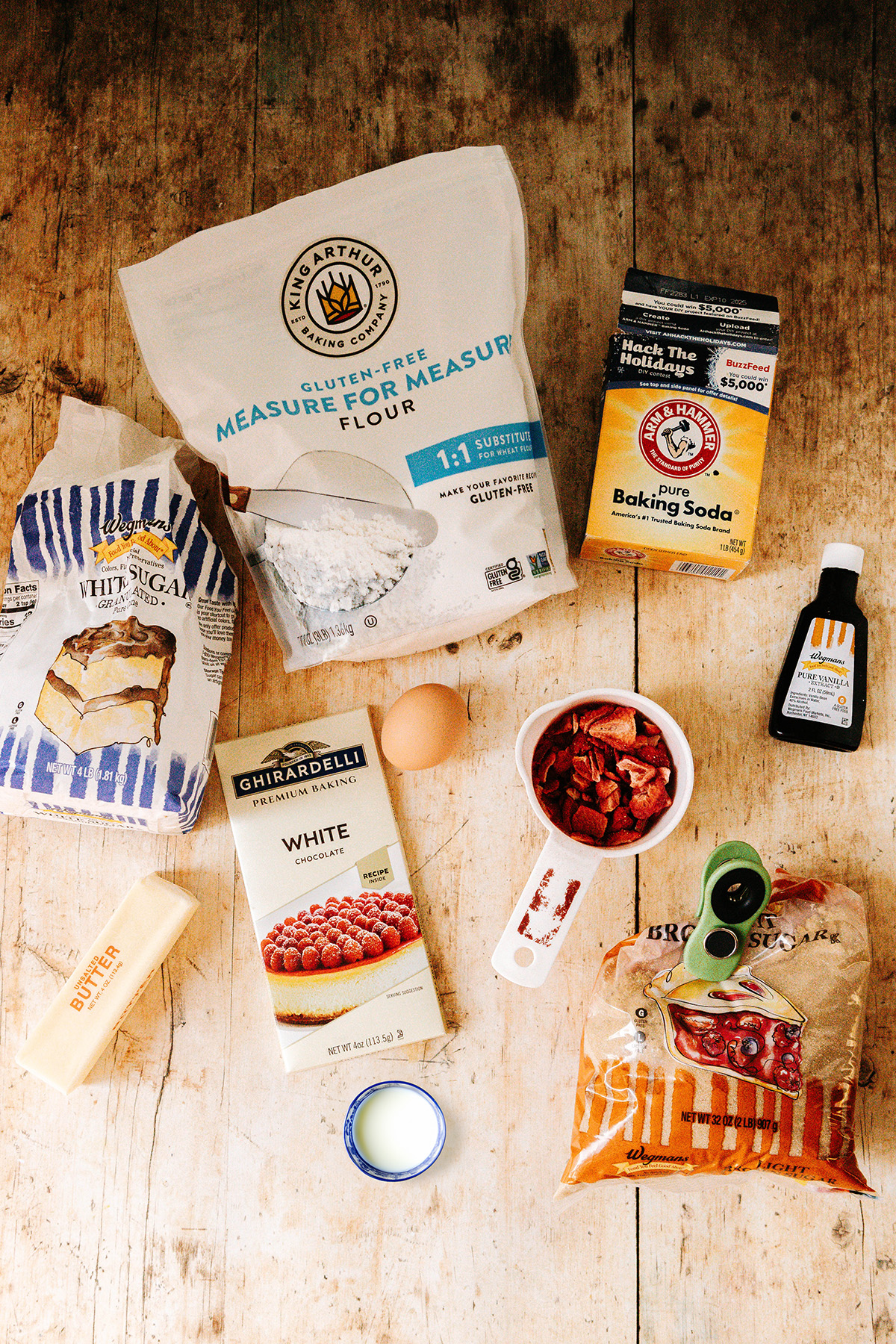 ingredients for The Best Strawberry White Chocolate Cookies Recipe