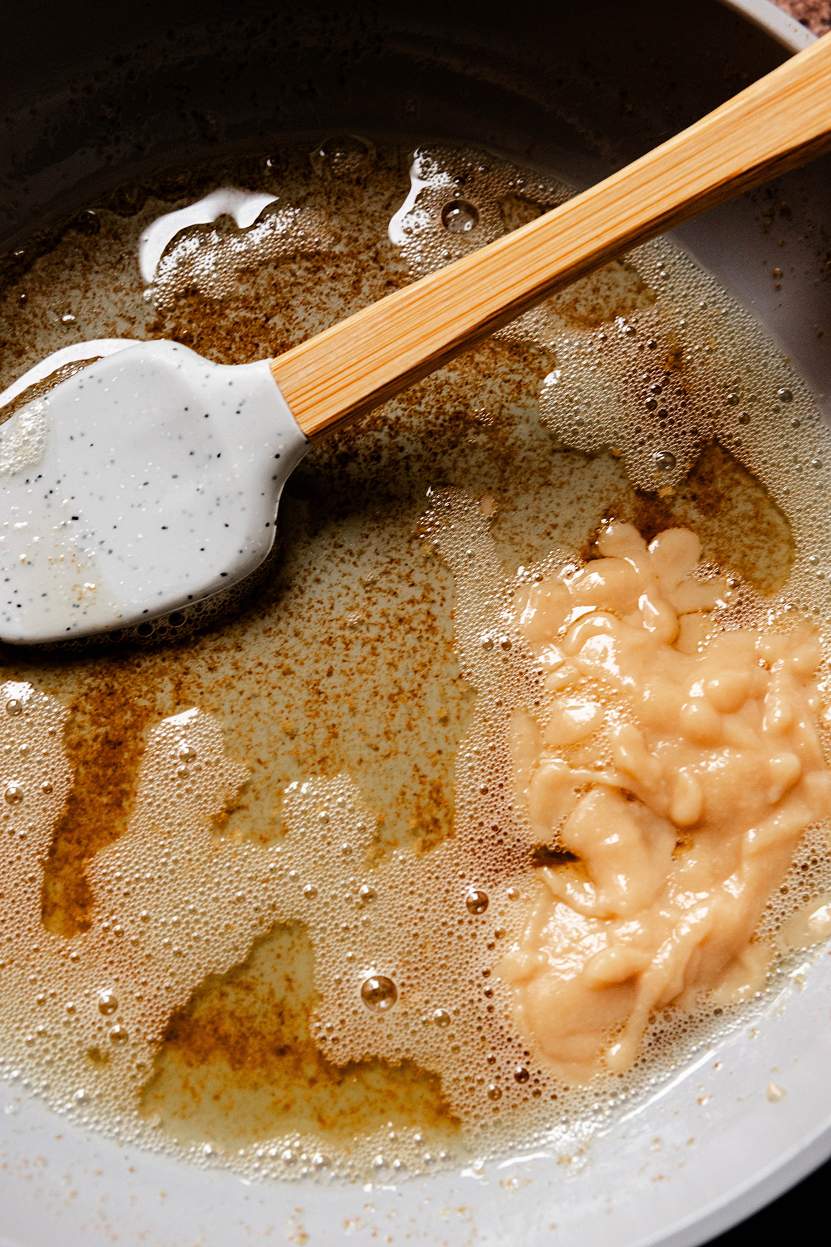 browned butter in a pot with miso
