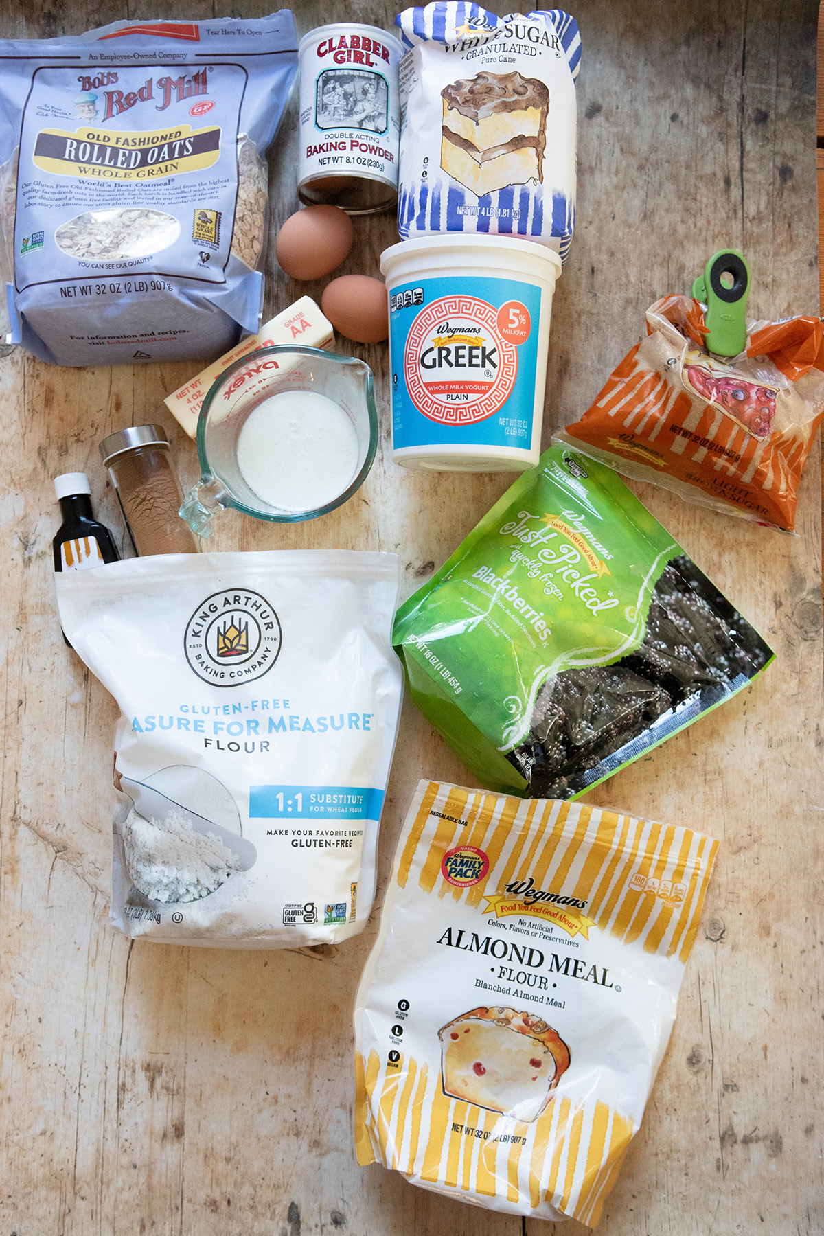ingredients for Gluten-Free Blackberry Muffins: Quick & Easy Muffins