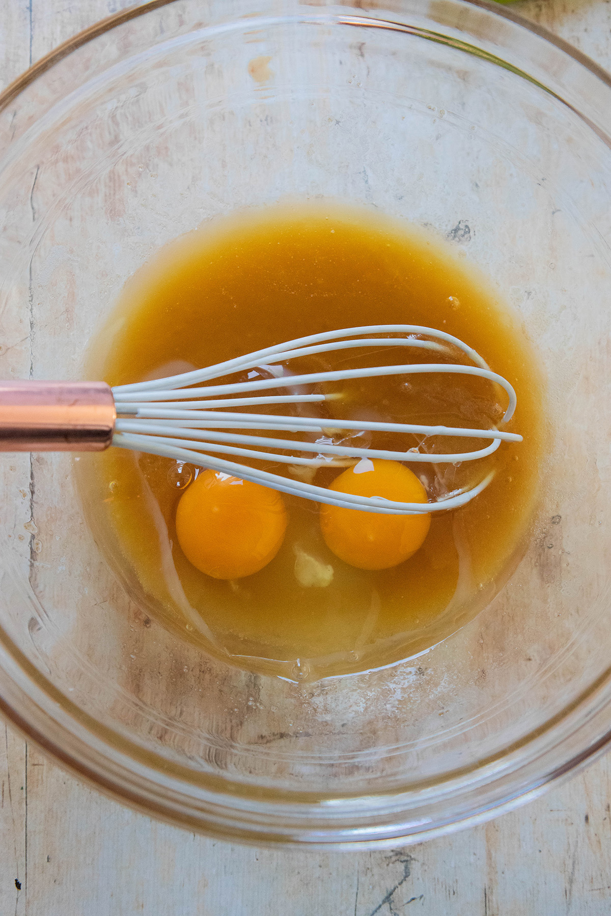 eggs, sugar, and butter