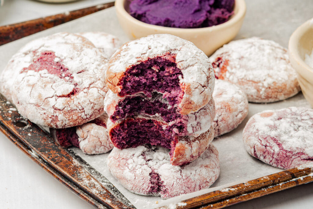 Ube Crinkle Cookies (Purple Yam Cookies)