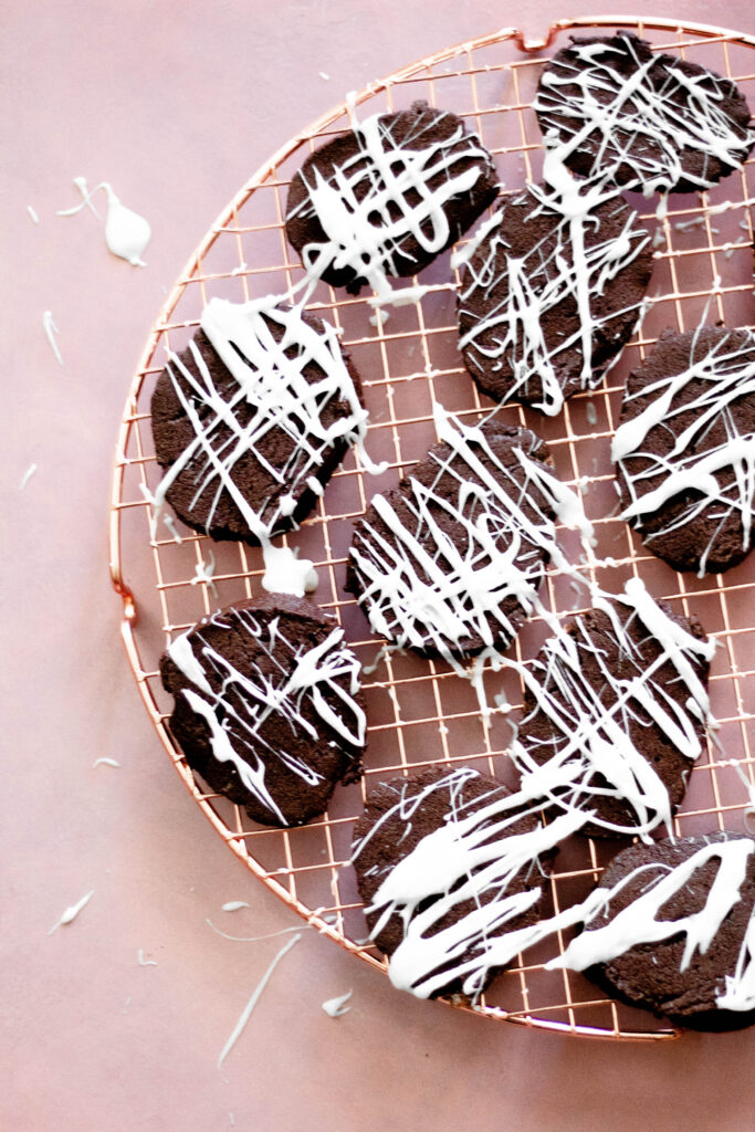 Mexican Hot Chocolate Cookies on a cookie tray.