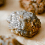 Hagrid Rock Caked aka chocolate rice krispie treats with peanut butter on parchment paper